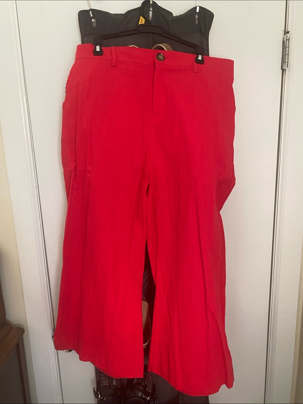 Women's Red Wide-Leg Chinos